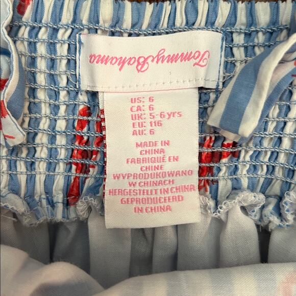 Tommy Bahama Girl’s Striped Dress with Red Lobster Print and Bow, Size 6 - Picture 11 of 12